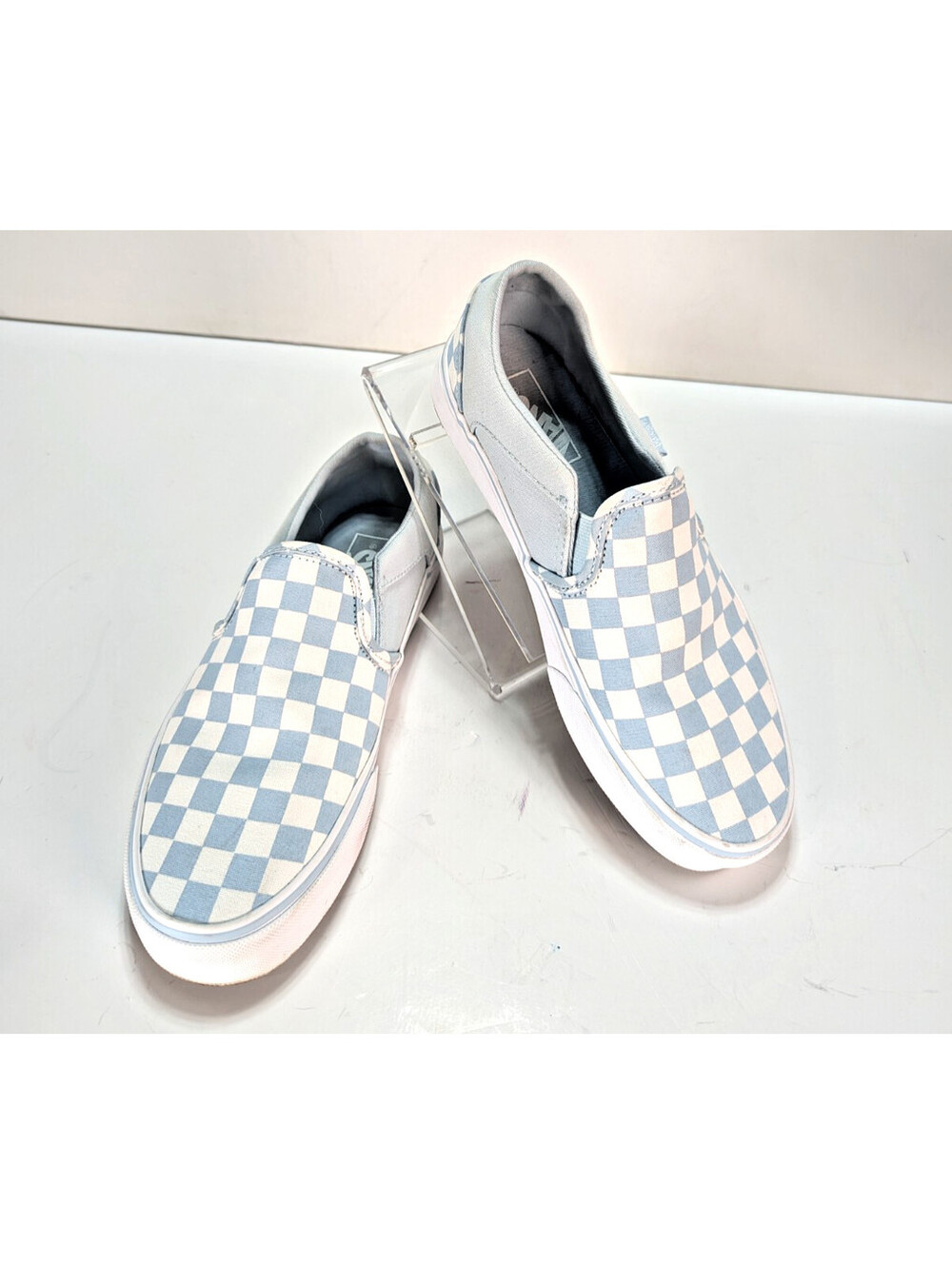Vans Off the Wall Blue and White Checkerboard Slip-On Shoe Women’s US size 7.5